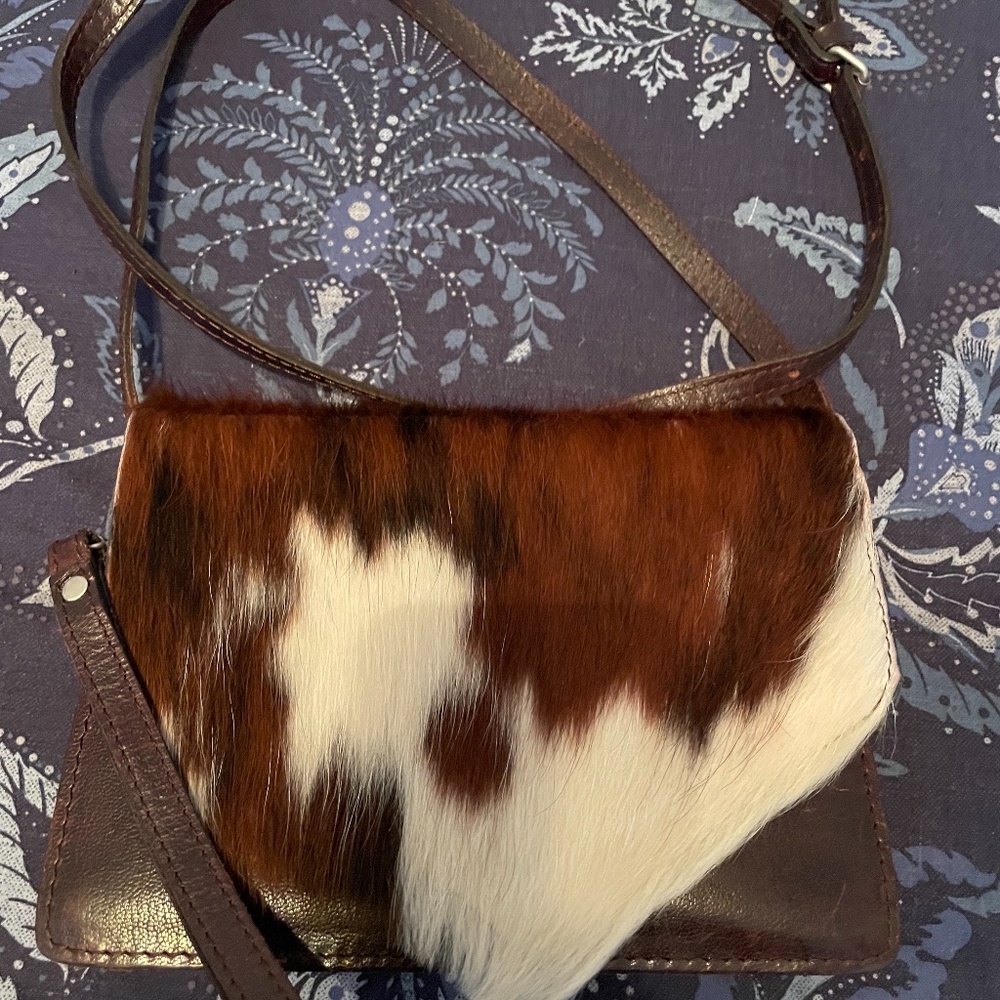 cowhide leather purse